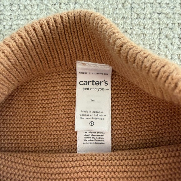 Carter's Warm Knit Baby Sweater in Tan - Picture 4 of 5